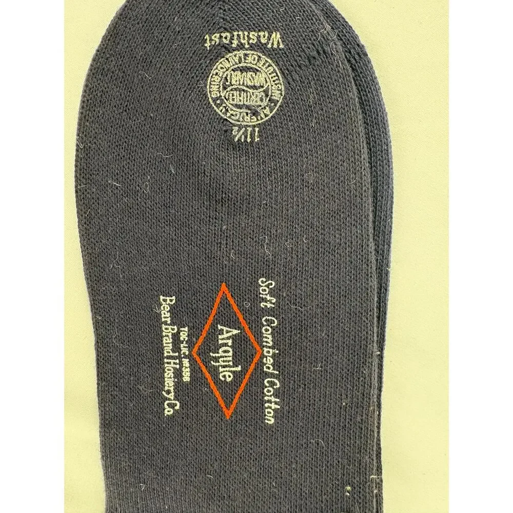 Vtg Bear Brand Hosiery Mens Socks 11.5 Travelair Style Soft Combed Cotton NOS